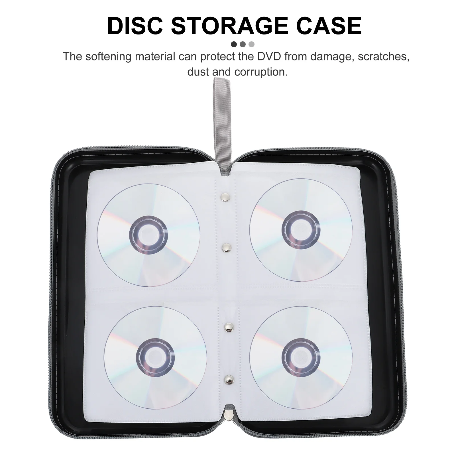 

80-Slot Cd Holder Case High Capacity Disc Storage Pouch Strong Zipper Closure Protects Against Damage Ideal for Car and Home Use