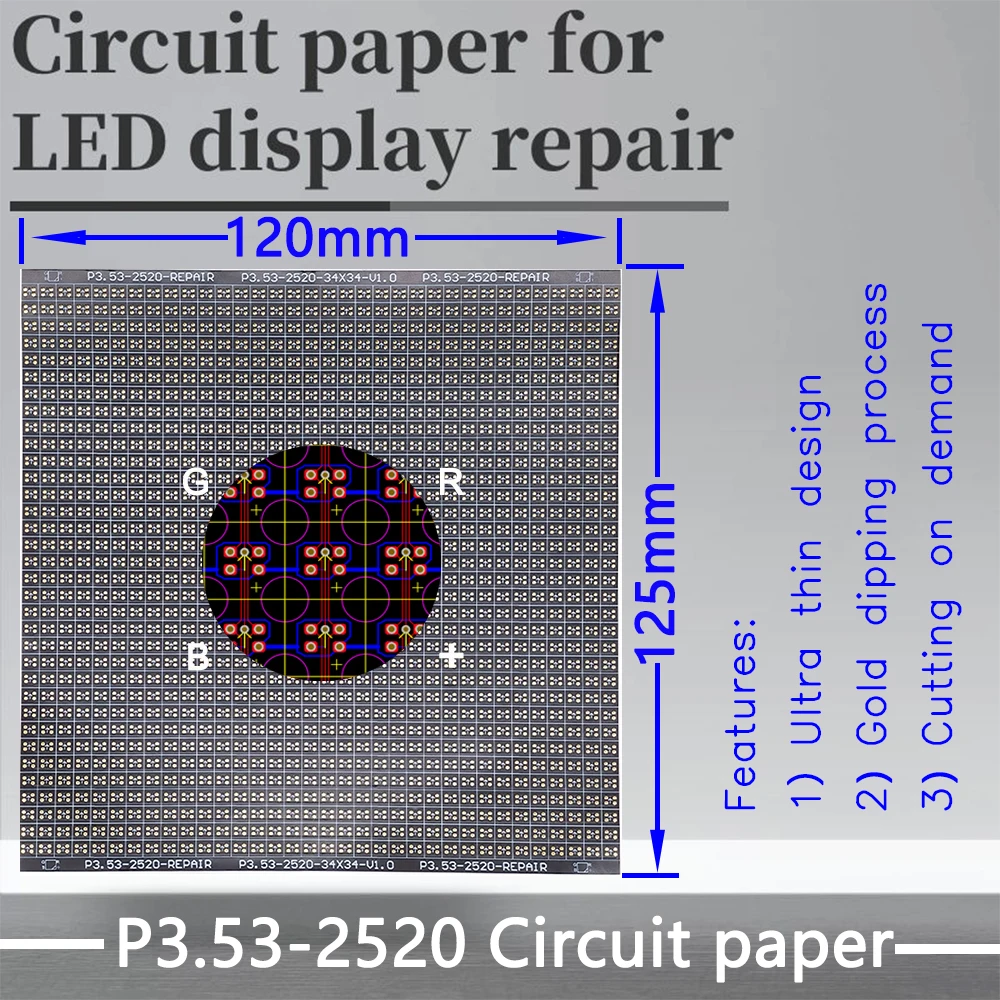 P3.X Series Circuit Paper,LED Module PCB Pad Repair ,P3.33-1921 120X125mm Pad Paper ,Used for repairing damaged PCB pads