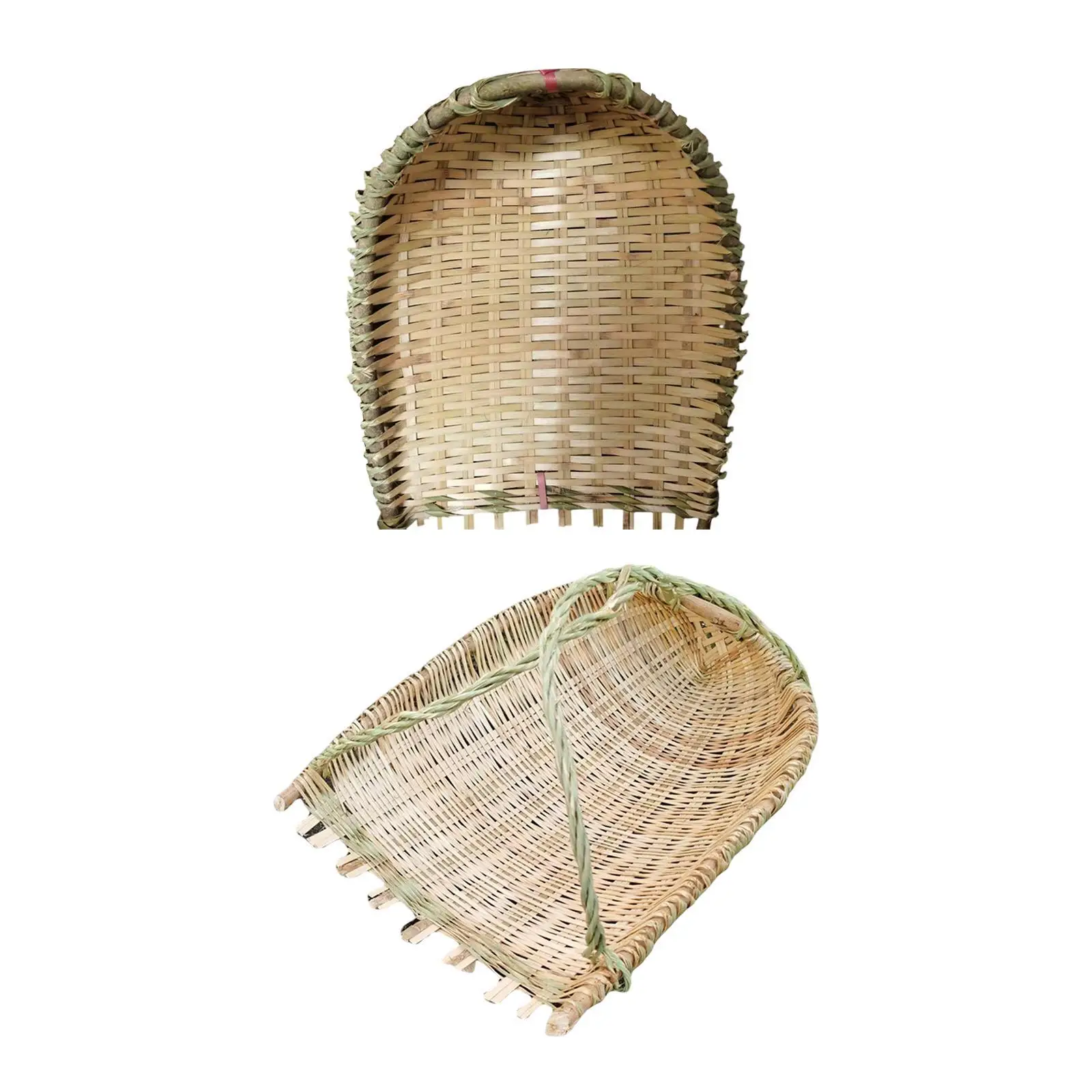

Bamboo Weaving Dustpan Cleaning Portable Storage Sand Packing Tool for Craft Construction Site Commercial Use Backyard