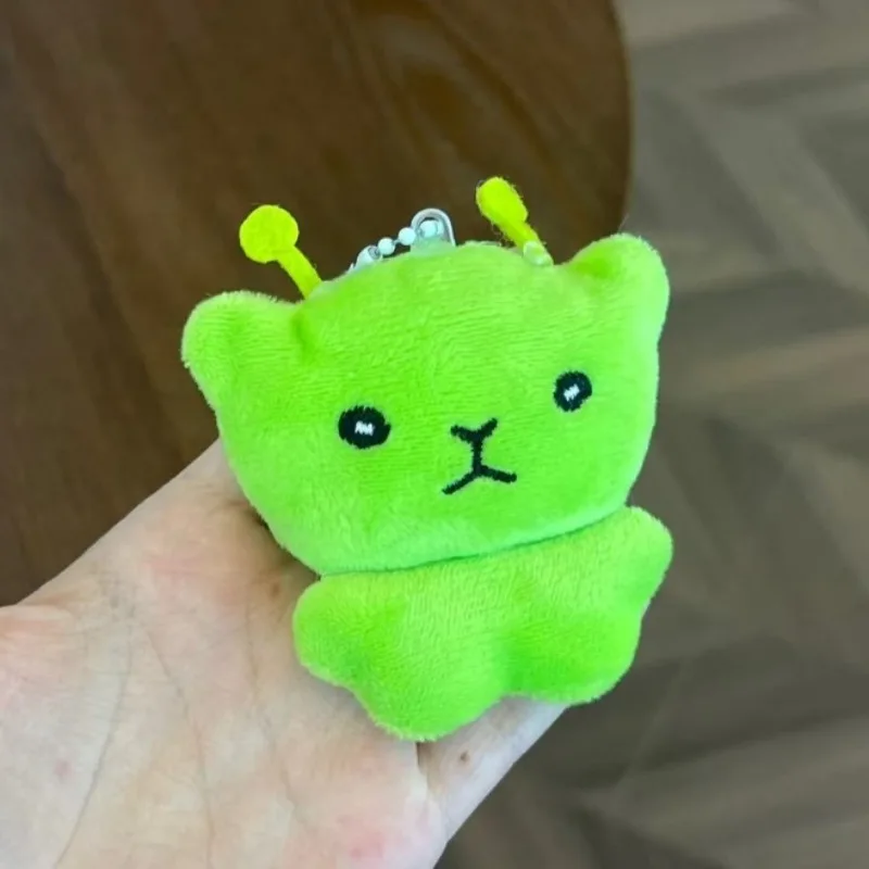 Süße Alien Katze Plüsch Anhänger Super weiche Plüschpuppen Schlüsselanhänger Kawaii Mini Spielzeug Rucksack Anhänger schöne Tasche Dekor Weihnachtsgeschenk – Detail 5