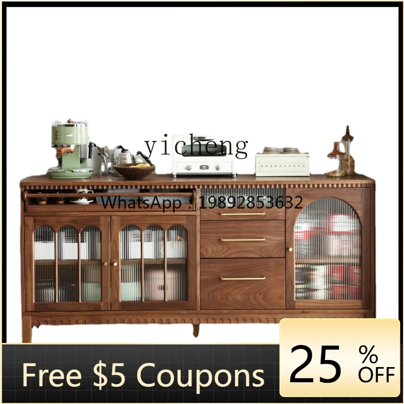

ZZk Sideboard Cabinet Retro Style Restaurant Storage Cabinet Solid Wood Nordic Wall Storage Sideboard Cabinet