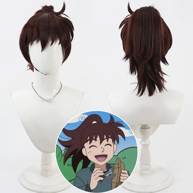 

Nintama Rantaro Doi Hansuke Cosplay Wig Long Straight Wine Red Ponytail Heat Resistant Synthetic Hair