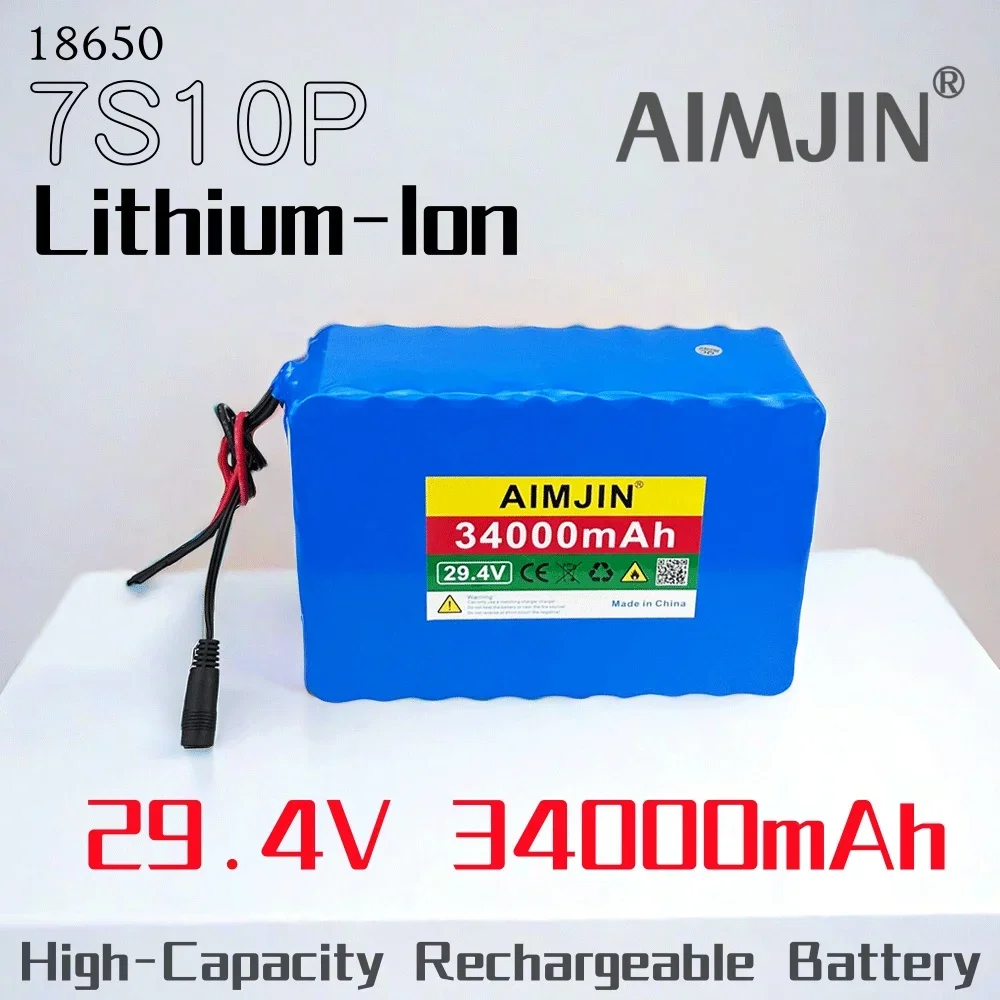 

18650 7S10P Li-ion Rechargeable Battery Pack 29.4V 34000mAh Built in BMS Suitable for Electric Bicycles Electric Scooters