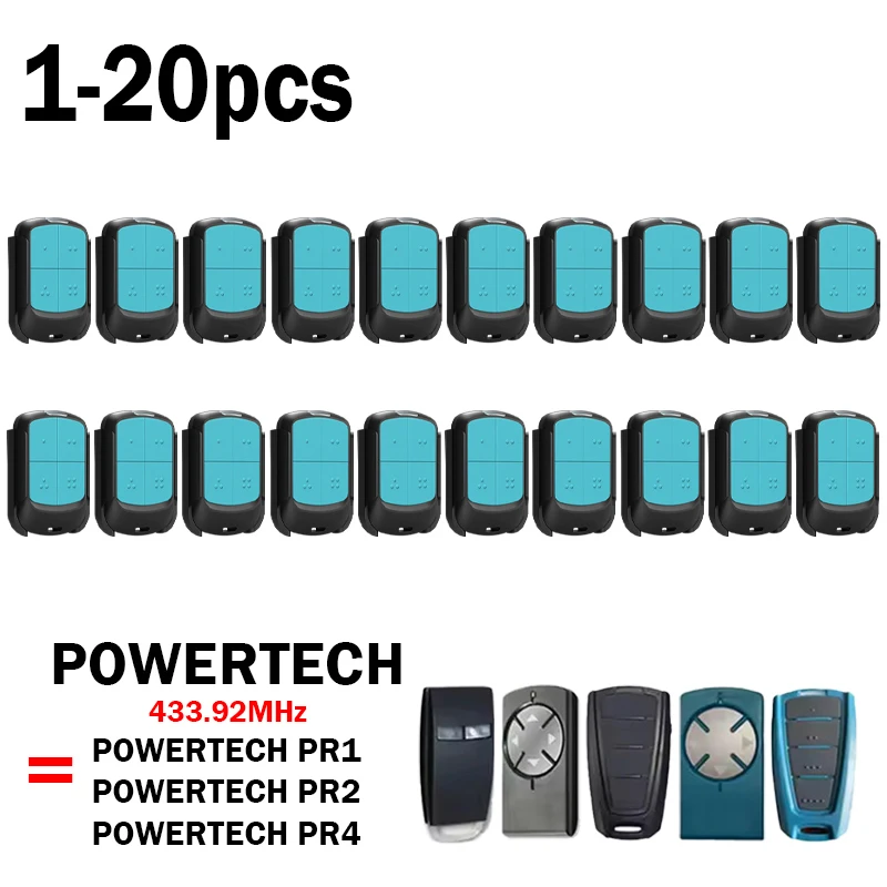 Compatible POWERTECH PR1 PR2 PR4 433.92MHz Electric Gate Remote Control POWERTECH PR 1 2 4 Garage Door Remote Controls Opener
