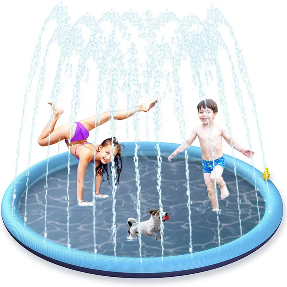 100/150/170cm Summer Pet Sprinkler Pad Cooling Mat Swimming Pool Inflatable Water Spray Pad Summer Cool Dog Bathtub for Dogs