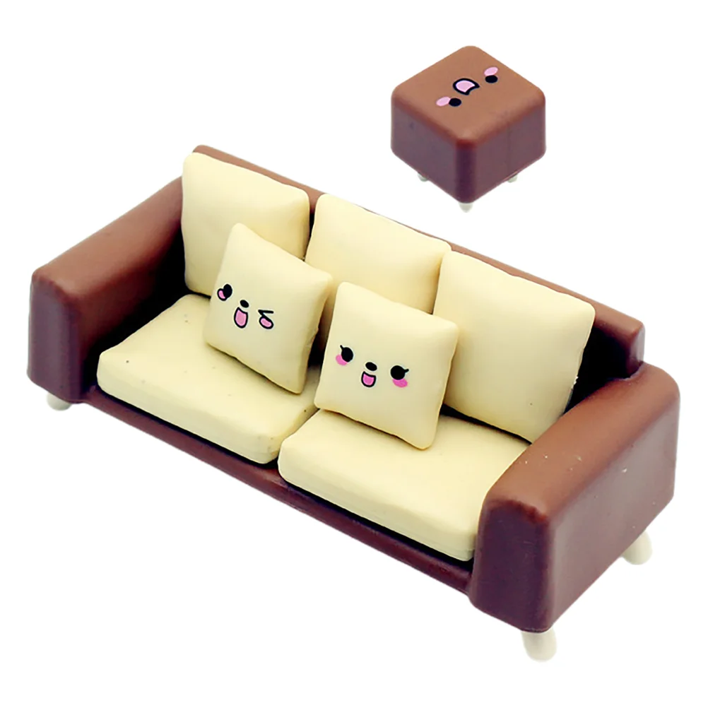 Dollhouse Sofa Armchair and Stool Couch Miniature Furniture Adorable Victorian Bench