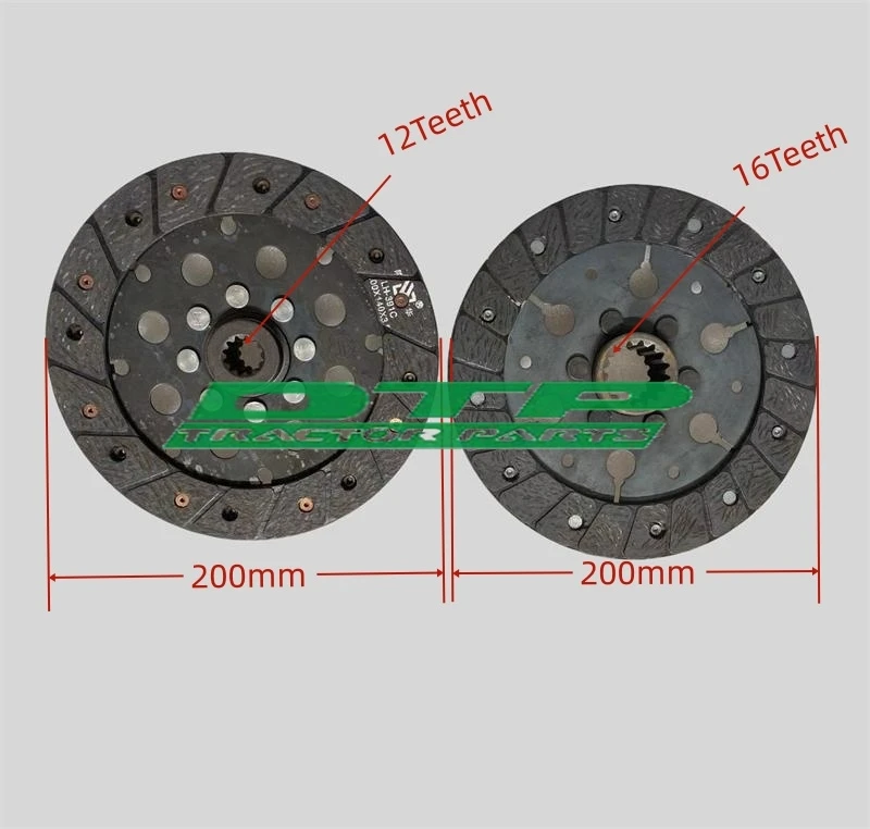 Set of clutch discs ( 12 teeth + 16 teeth ) for 8 inch dual stage clutch for JINMA / JM / Foton / FT Tractor