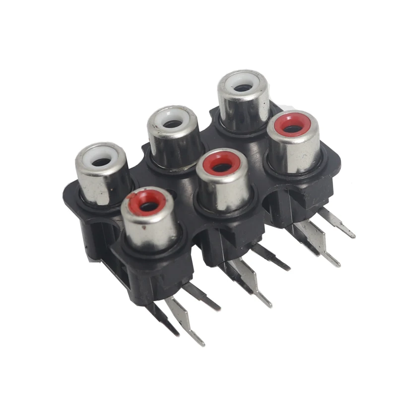 【3-1PCS】2/4/6Hole RCA Female Stereo Audio Jack AV Audio Input Socket Connector Lotus Row Amplifier Interface Signal Connection