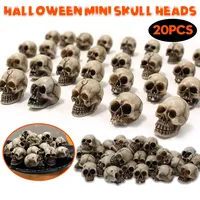 20Pcs Gothic Skull Sculptures Collectable Halloween Decoration Skeleton Statues Ornament Landscape Garden Potted Plant Decor