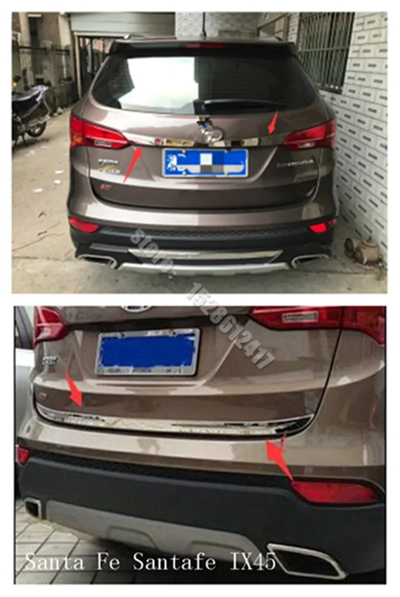 

For Hyundai Santa Fe Santafe IX45 2013- 2016 Rear trunk trunk rear trim strip decorative strip rear trunk lid cover trim