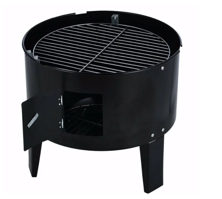 3 In 1 Smokeless Charcoal Smoker Bbq Grill 3 Layers Tower Vertical Barrel Charcoal Barbecue Grill Smoker