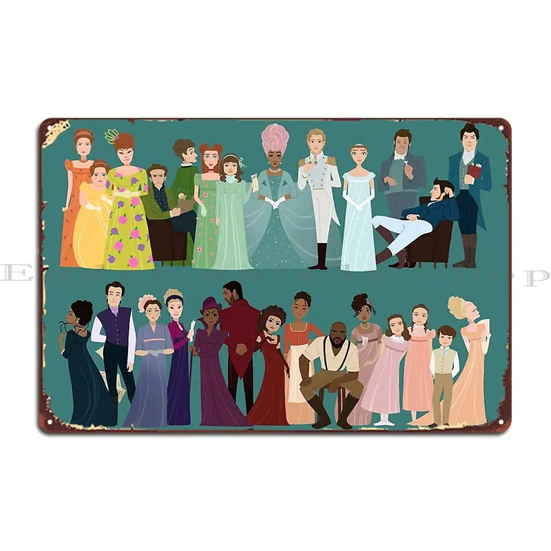 Bridgerton All Together Metal Plaque Poster Printing Poster Cave PaintingWall Plaque Tin Sign Poster