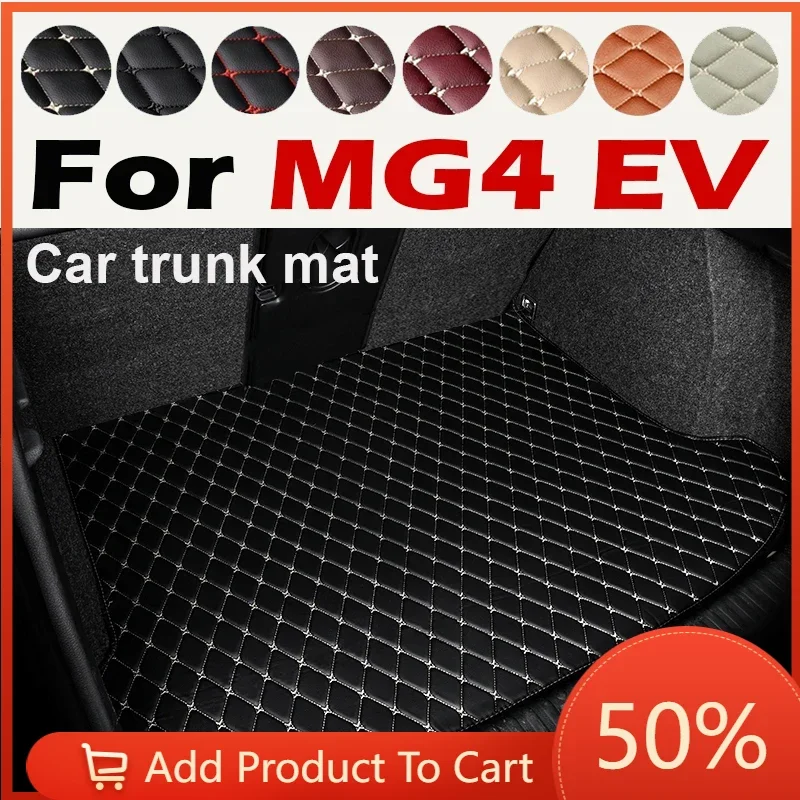 Leather Car Trunk Mats For MG4 EV EH32 2022 2023 2024 Water Proof Protection Coffre Voiture Car Rear Trunk Mats Car Accessories