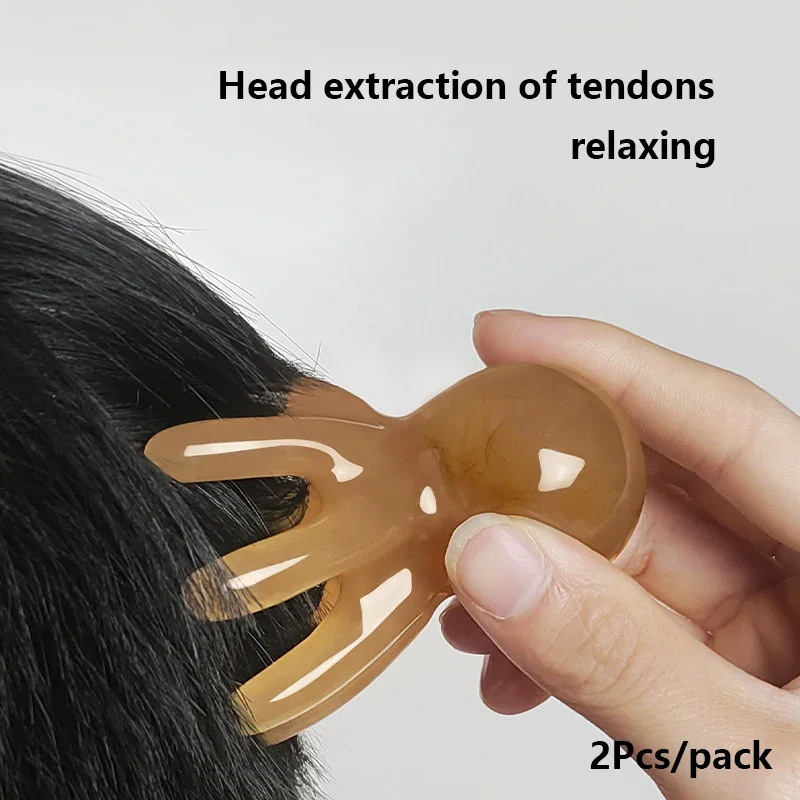 

2Pcs Resin Octopus Comb Head Massager Meridian Scraping Scalp Massage Acupuncture Spa Body Home Health Therapy Tool