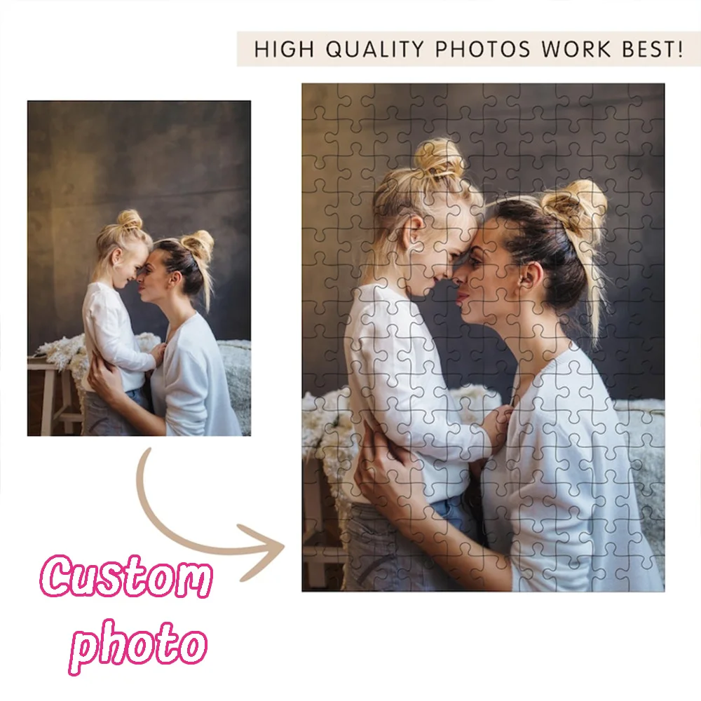 35/150/300/500/1000pcs Custom Photo Personalised Decompression Puzzles Jigsaw puzzle Mosaic Custom Puzzles in Photos Love Gift