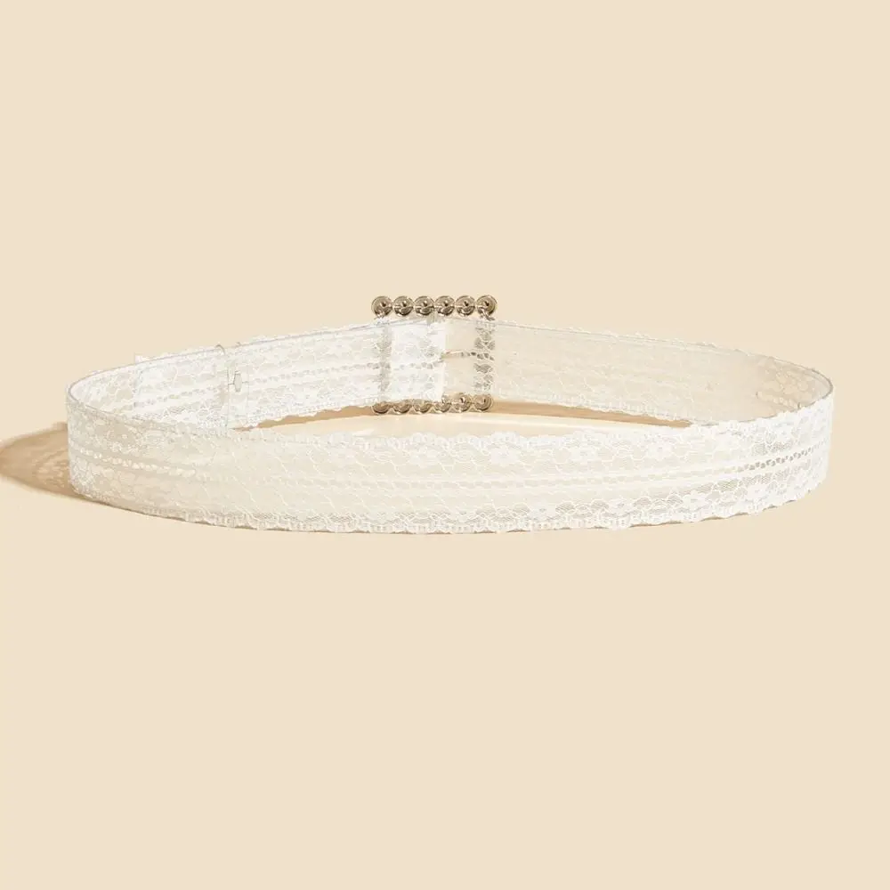 Elegant Punk Style Floral Lace Waist Belt Linen-cotton Y2k Lace Hollow Belt All-match Casual Waist Strap Women Accessory