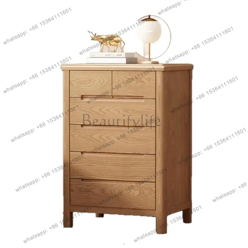 All solid wood ash wood five-bucket seven-bucket cabinet living room bedroom dining side cabinet
