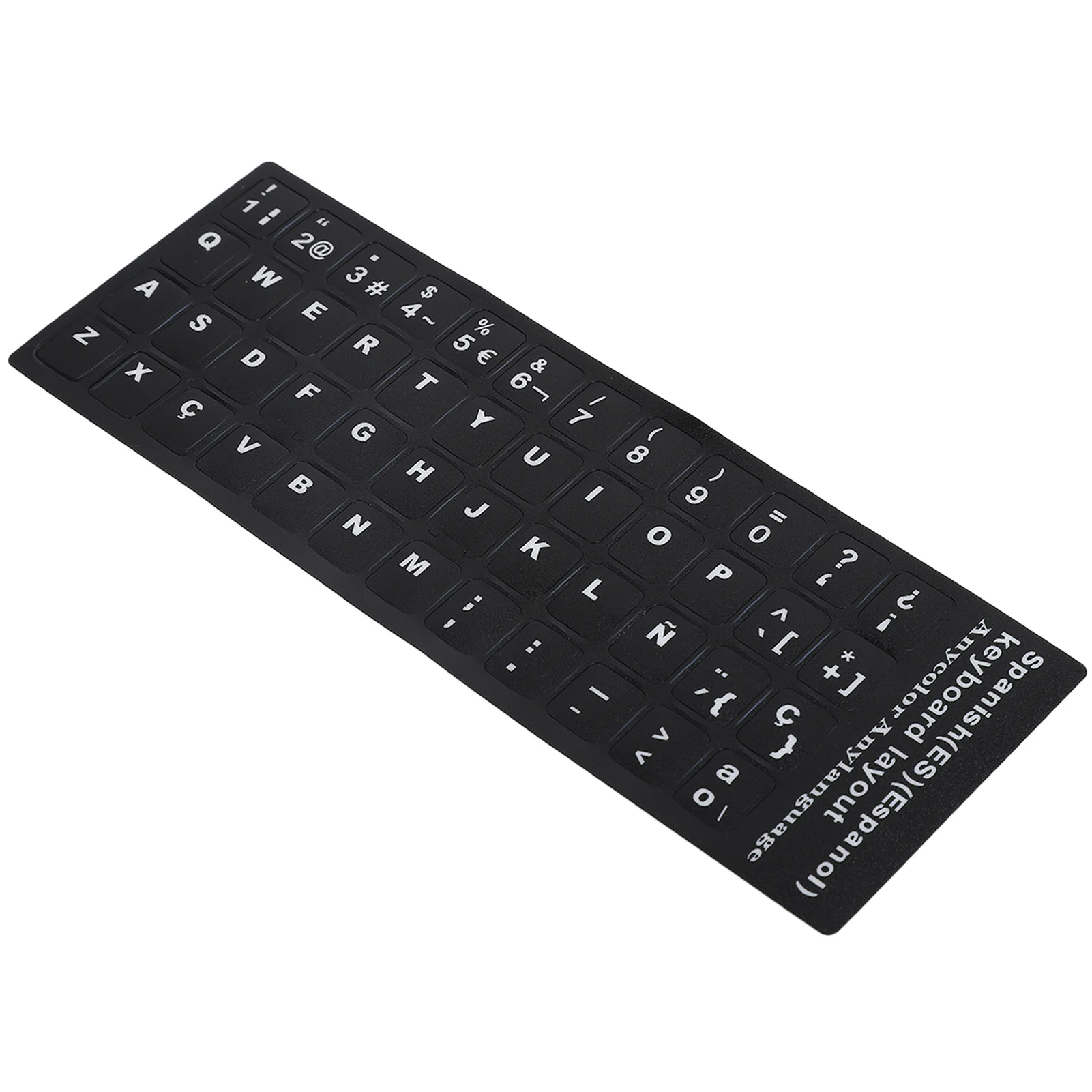 Language Keyboard Decal Dustproof Spanish White Letter Keyboard Sticker Waterproof for 10in To 17in Laptop for Desktop for PC