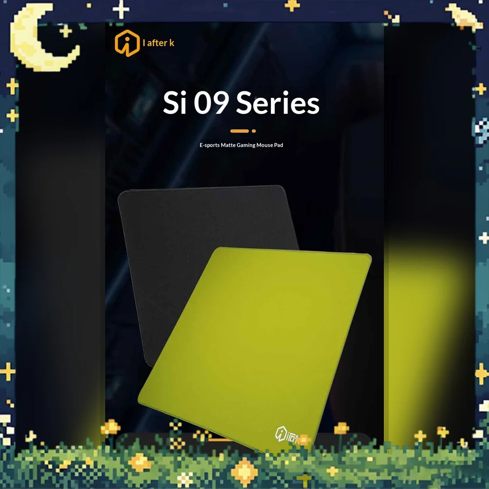 IROK Si09 Gaming Mouse Pad XSoft Mixed Fiber Cloth 5mm Rubber Base Stitched Edge Green Black