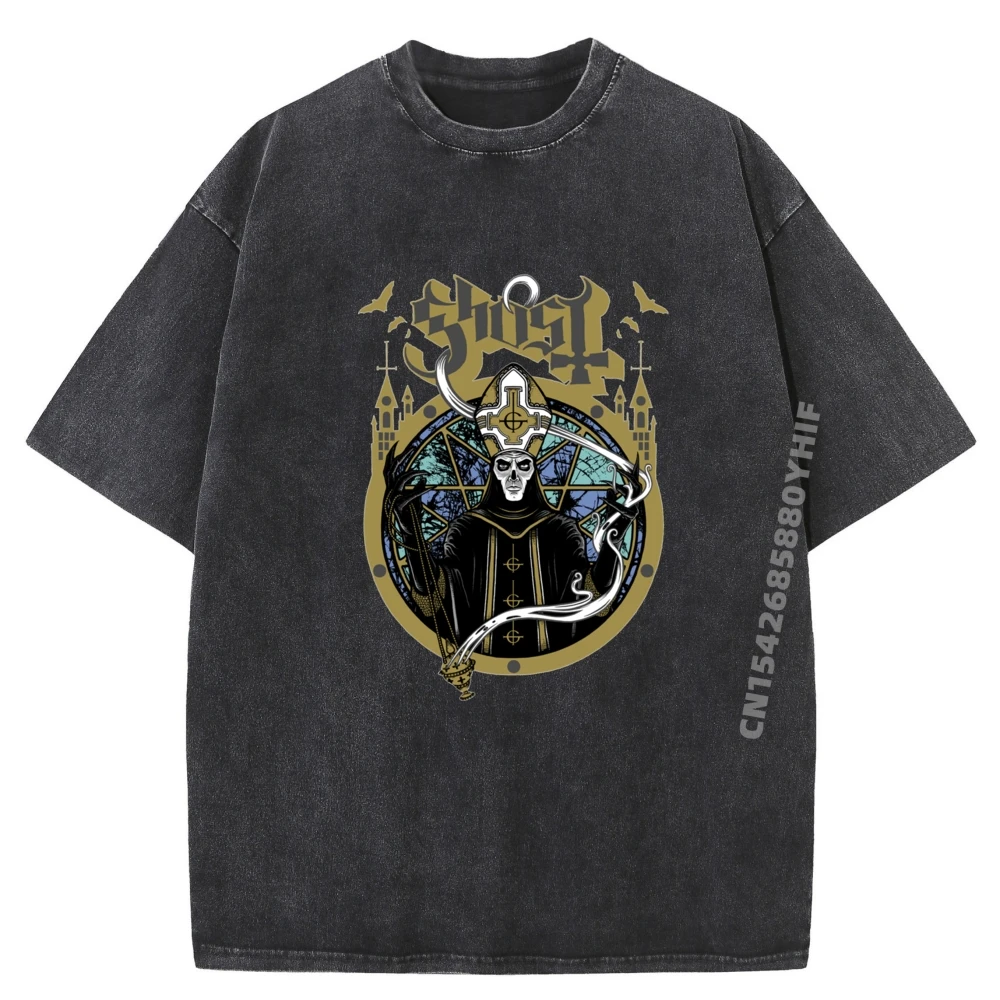 

Newest Printed Tshirt Santanas Spes Nostra Mens Tops Tees Graphic T-shirt Man Casual Retro Washed T Shirts