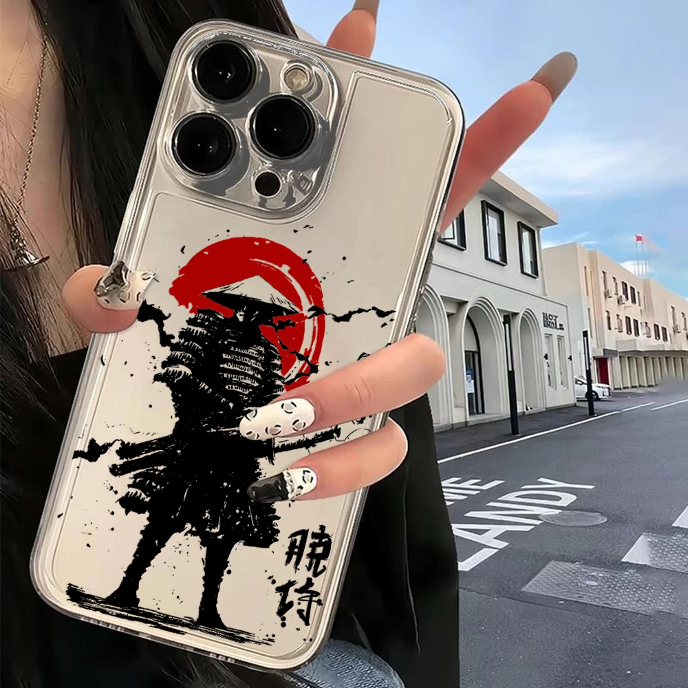 Casing bening Samurai wajah hantu Jepang, untuk Samsung A73 A72 A71 A55 A52 A51 A50 A35 A33 A32 A31 A30 A24 A23 A22 A13 A12 A05 5G penutup