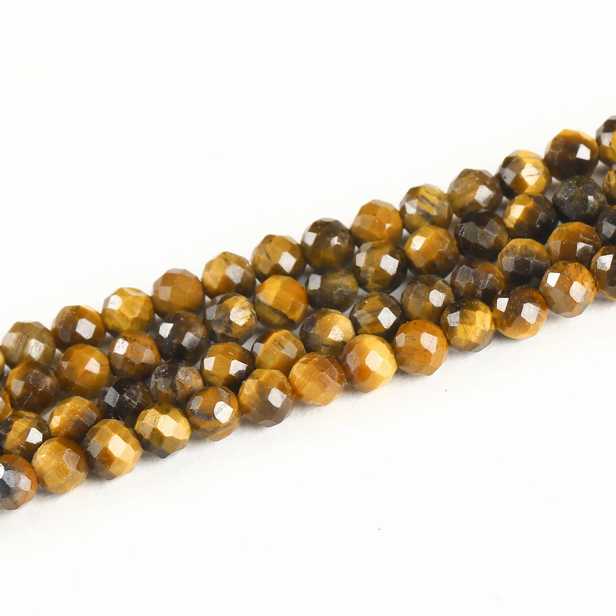2, 3, 4 mm facettierte natürliche gelbe Tigerauge-Steinperle, rund, lose Distanzperle für Schmuckherstellung, DIY-Halskette, Armband, Zubehör – Detail 8