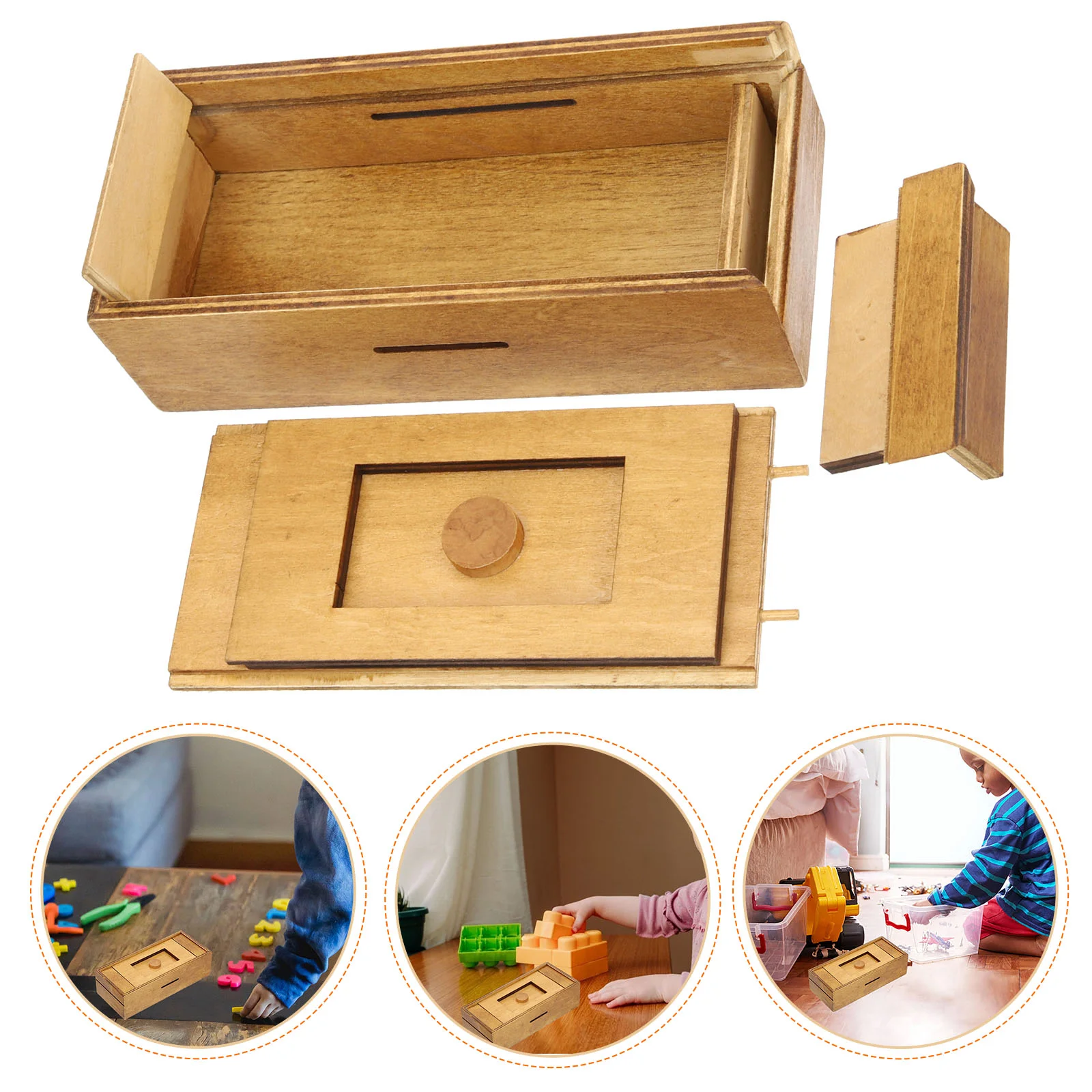 Trick Box Puzzle Boxes Money Gift Unique Holder for Cash Baby Wooden Plaything Adults Toys Babies with Hidden Compartments