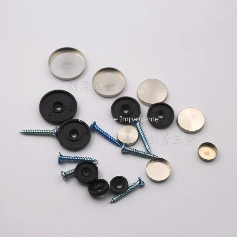 100Pcs/Lot  12mm Diameter Stainless Steel Cap Cover Decorative Mirror Screws Display Mirror