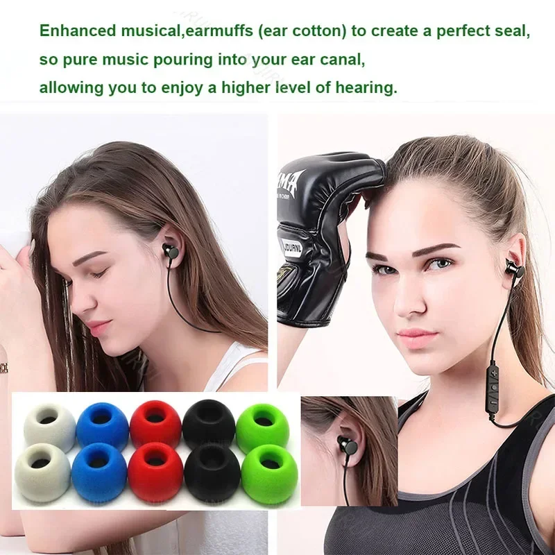 10 Pairs Memory Foam Eartips TS-400 4.9mm (L M S) Earbuds For In-ear Headset Earphones Enhanced Bass C Set Tips Foam Ear Pads
