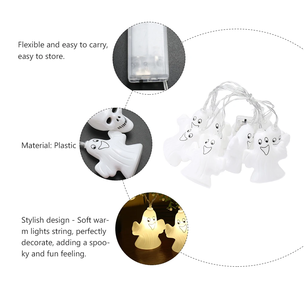 

Ghost String Parties Decoration White LEDs for Halloween Party Halloween Ghost Lantern Decorations Festival Celebration Lantern