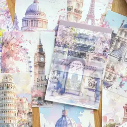 30pcs/lot Memo Pads Material Paper Today's Journey Junk Journal Paper diary Scrapbooking Cards Background Decoration Paper