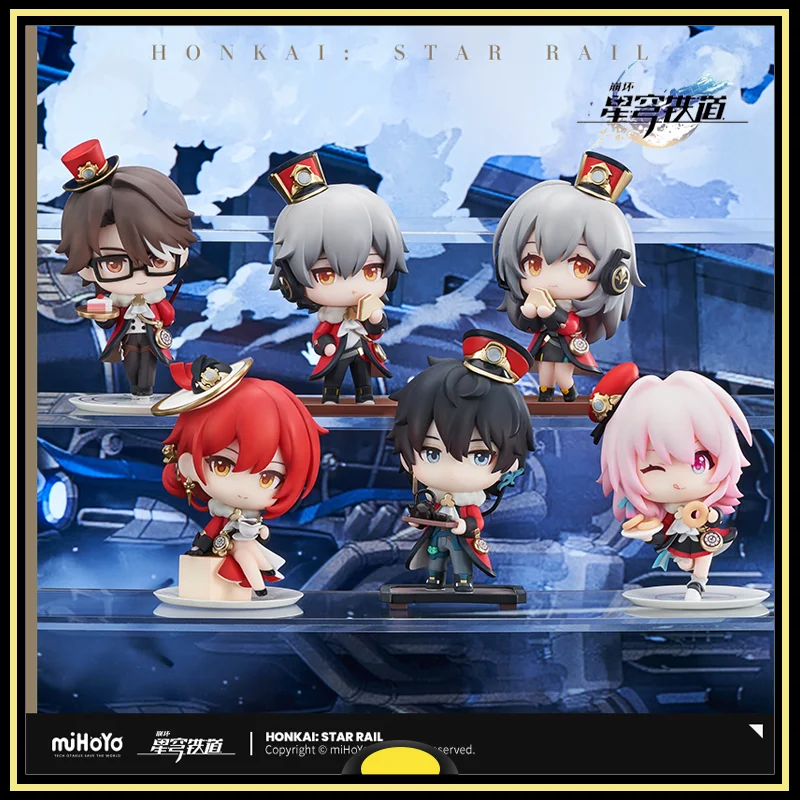 

original Honkai Star Rail Peripherals Figures toys March 7th Dan Heng Himeko Train welcome tea party Brand New Genuine gift