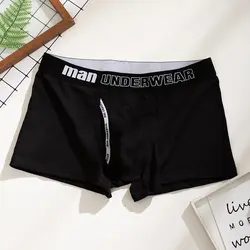 1PCS Cotton Mens Underpants Soft Boxer Men Breathable Solid Underwear Flexible Boxershorts Cuecas Vetement Homme