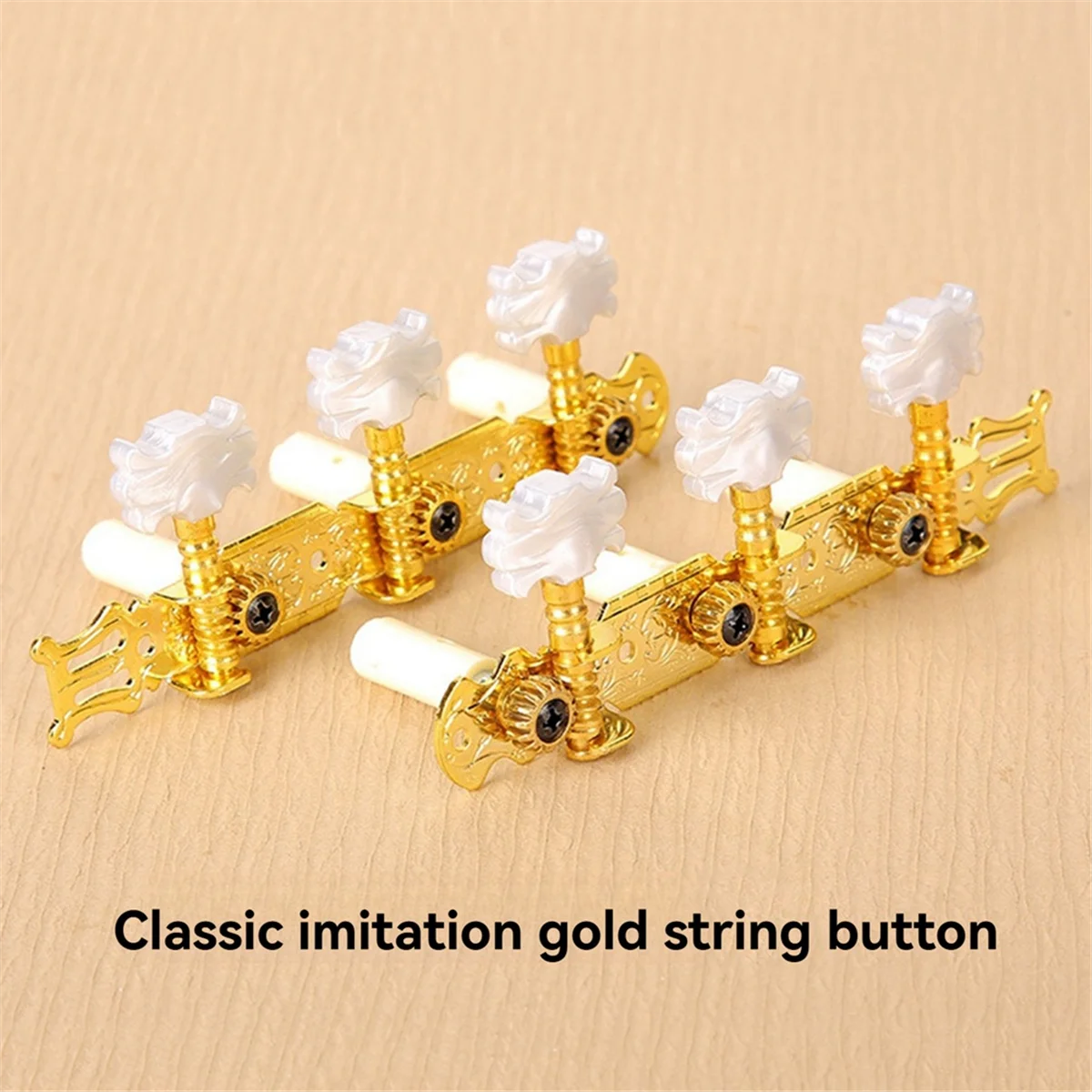 

FRLI-y2 Sets of Classical-Gold-Proof Knobs White-Headed Classical Guitar String Buttons Guitar Tuning Guitar