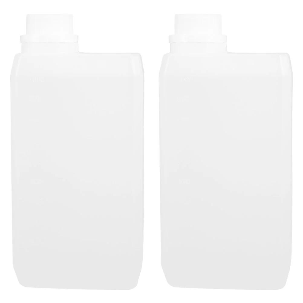2 Pcs Juicer Bottles Side Mouth Empty with Caps Container Large Squeeze White Hdpe Containers
