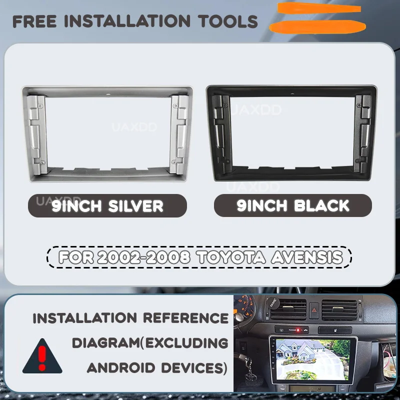 Für 2002-2008 Toyota Avensis 9 Zoll Auto-DVD-MP5-Radio Android-Rahmen Videoplayer Armaturenbrett Multimedia-Kit Zentralgerät 2 Din Kabelbaum C