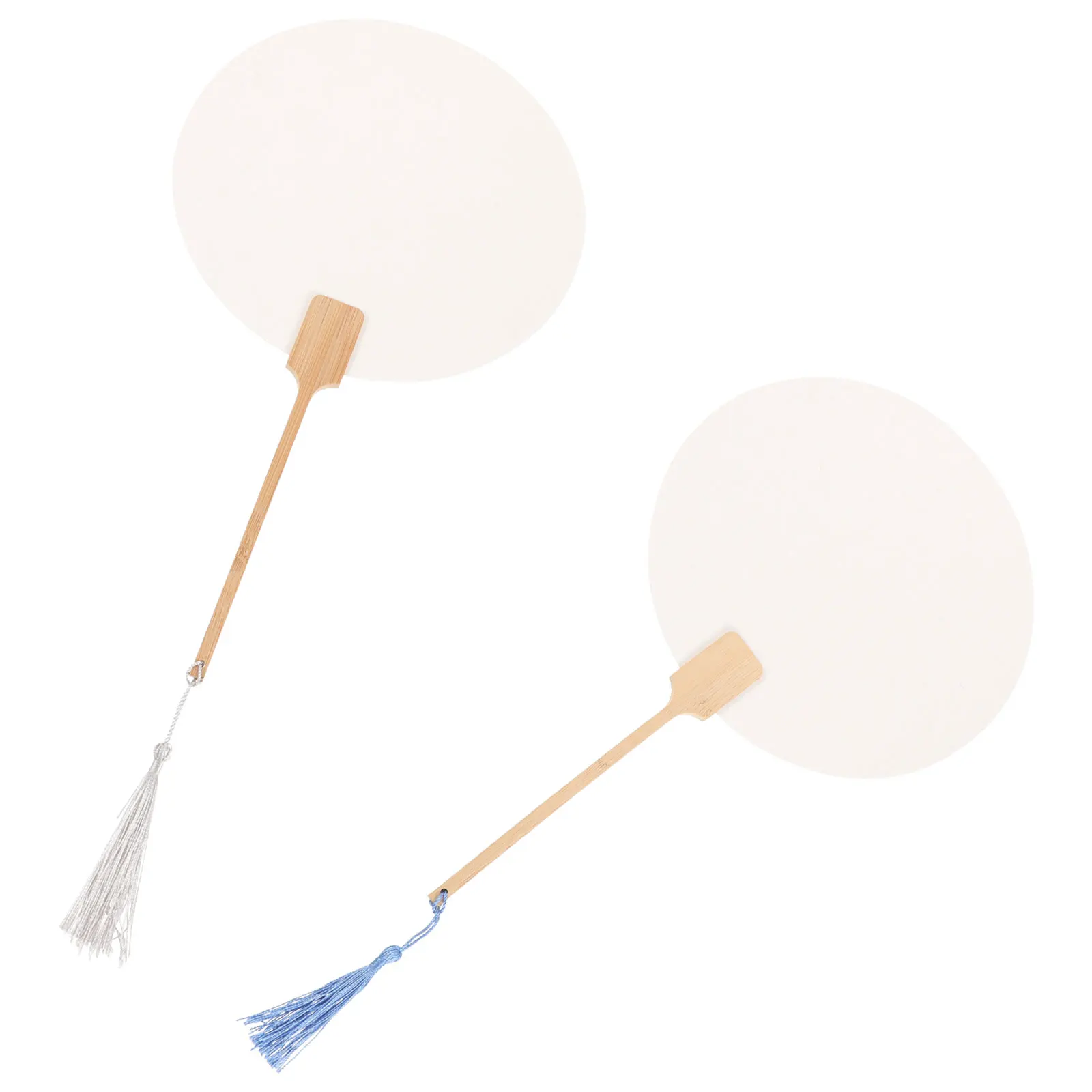 

2 Pcs DIY Handmade Fan Customizable Graffiti Craft Fans Blank Paper Painting Unfinished