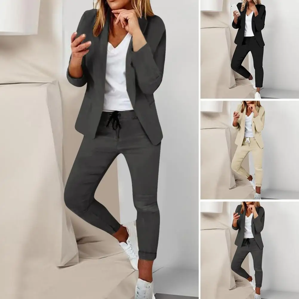 

Autumn Winter New Long Sleeves Formal Women s Suit Fashion Pimp Stitching Pants Female Office 2 Piece Set 2025 Outfit