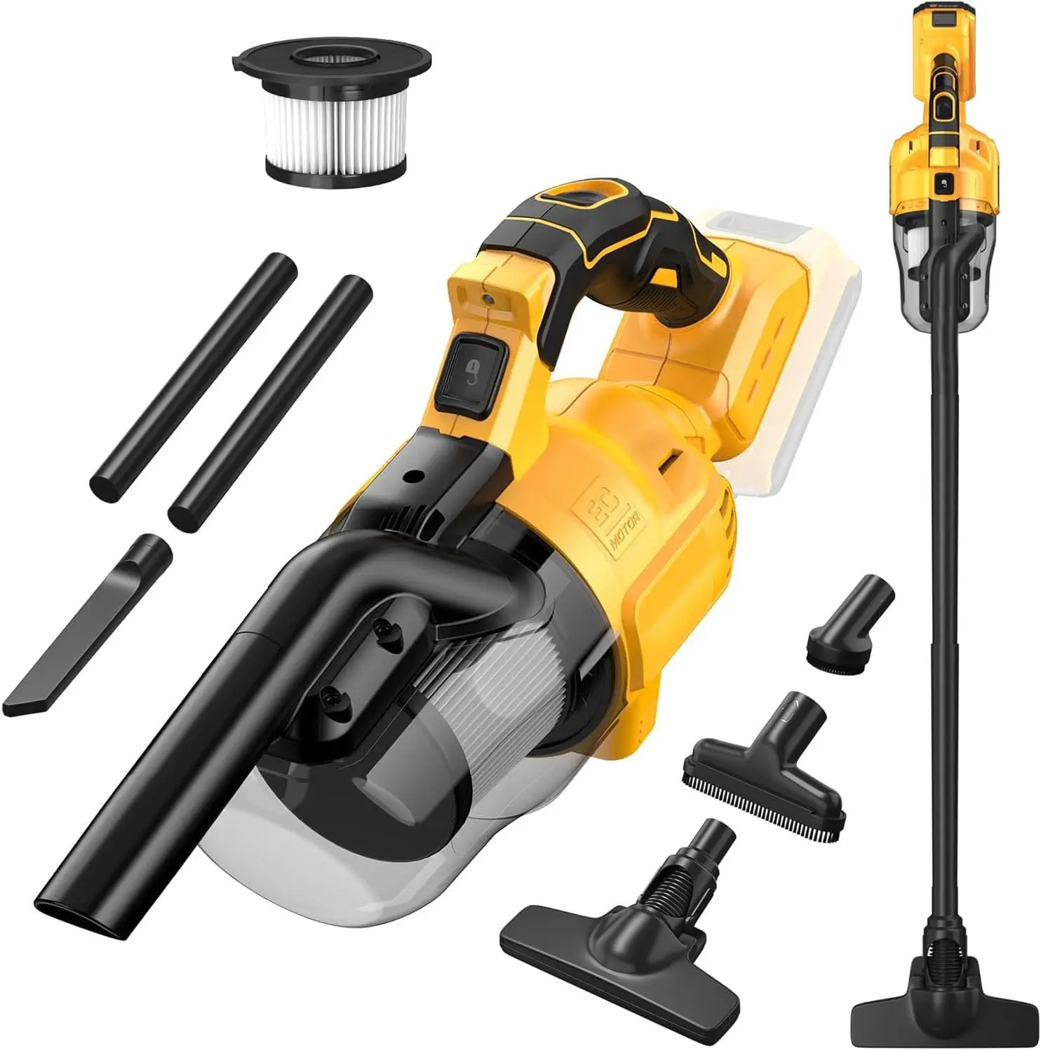 

5 in 1 Cordless Vacuum for Dewalt, Handheld Stick Vacuum Shop Vac for Home Car Hardwood Floor Carpet with Washable HEPA Filter