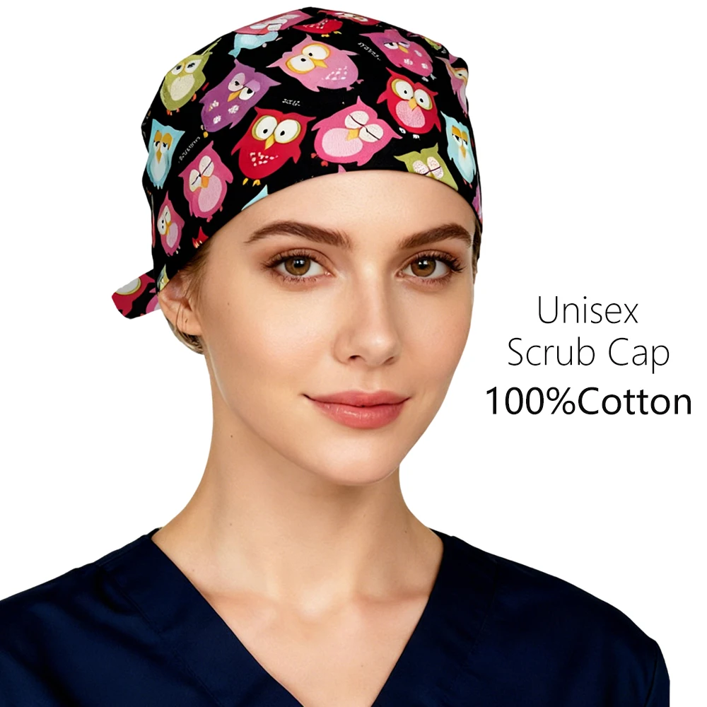 Unisex surgery cap women nurse doctor scrub hat Nursing work cap with Breathable Cotton scrub hat wholesale scrubs cap