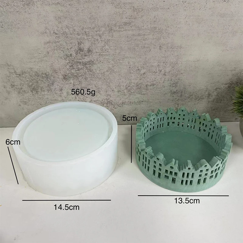 House Candle Holder Silicone Ornament Platster Molds, Pot Mold for Gypsum Ceramics and Pottery Pour Resin Epoxy Mould Silicon