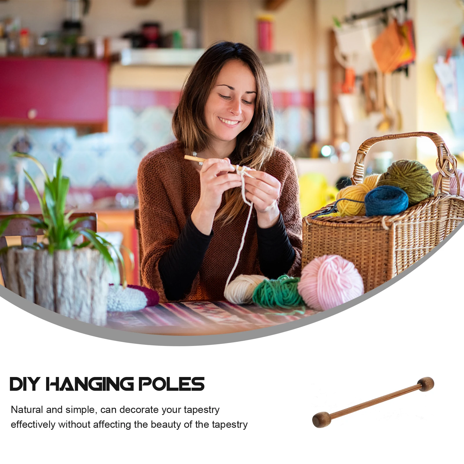 

20Pcs Mini Wooden Tapestry Rods Hanging Poles Durable Smooth Surface DIY Accessories for Small Banners Flags Mini Tapestry Poles