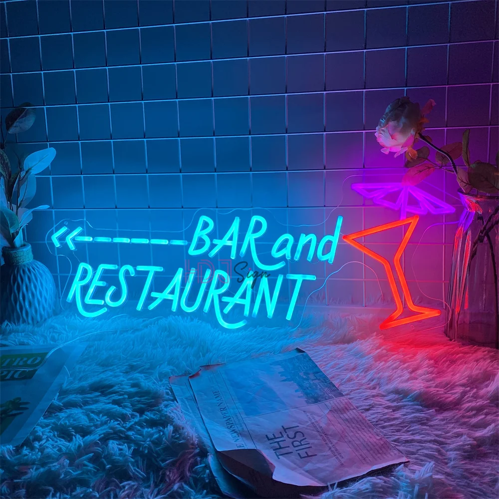 Bar and Restaurant Neon LED Sign Wall Art Bedroom Home Party Bar Beer Decor Neon Night Lights USB Bar Cafe Restaurant Decoration