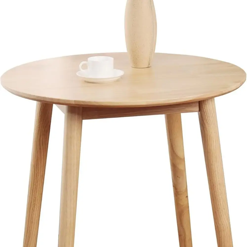 Small Round Dining Table for 2, Wooden Space-Saving Kitchen Dinner Table Rustic Wood Dining Table Mid Century Modern Kitchen Tab