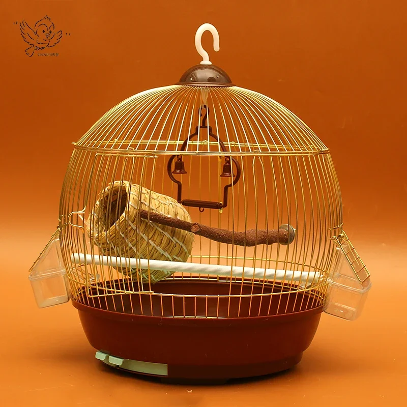 

Large Stainless Steel Parrot Cage Pattern Electroplating Starling Bird House Wrought Iron with Fine Workmanship