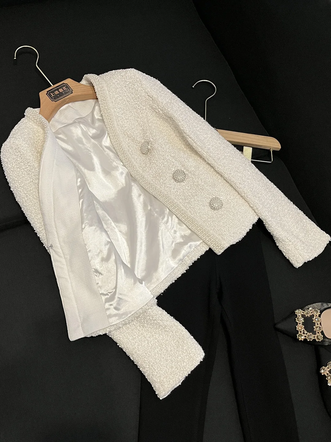 جديد Sli العمل الثقيل مزين ort Jaet المرأة سليم صالح Faionable ملابس خارجية E389 معطف طويل Sve اللون القطن #4