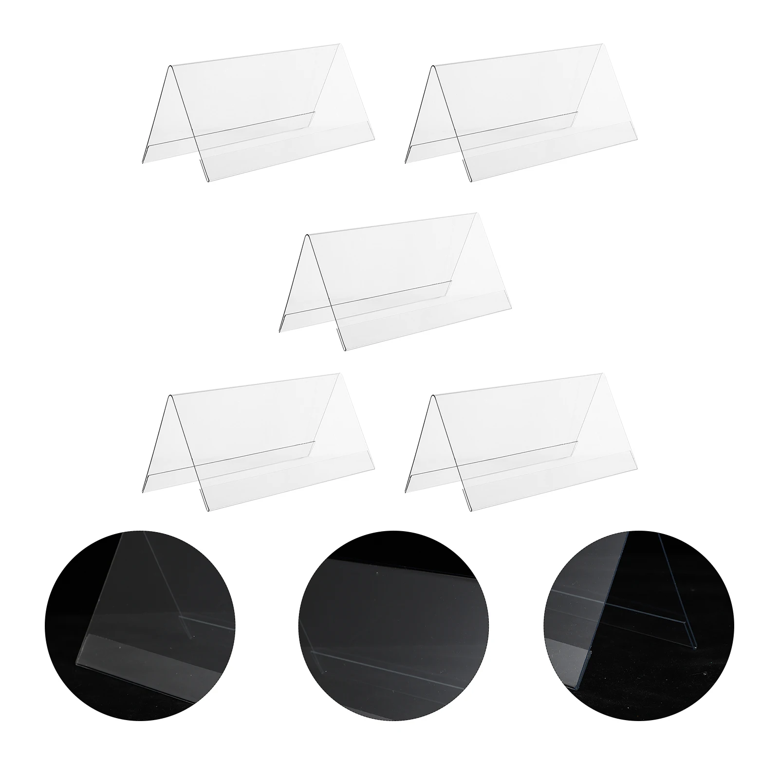 

5pcs Acrylic Display Board Cards Desk Name Sign Business Holder Table Signs Office For Events Double Side Clear Sign
