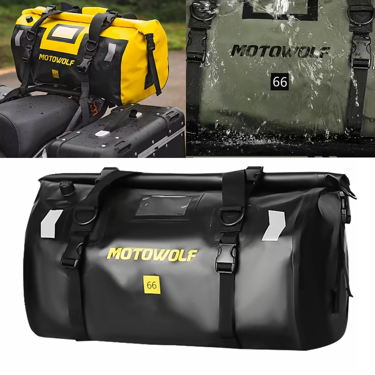 

Motorcycle Saddle Bag 40L/66L Waterproof Car Motor Tail Seat Storage Picnic Travel Outdoor Backpack Luggage