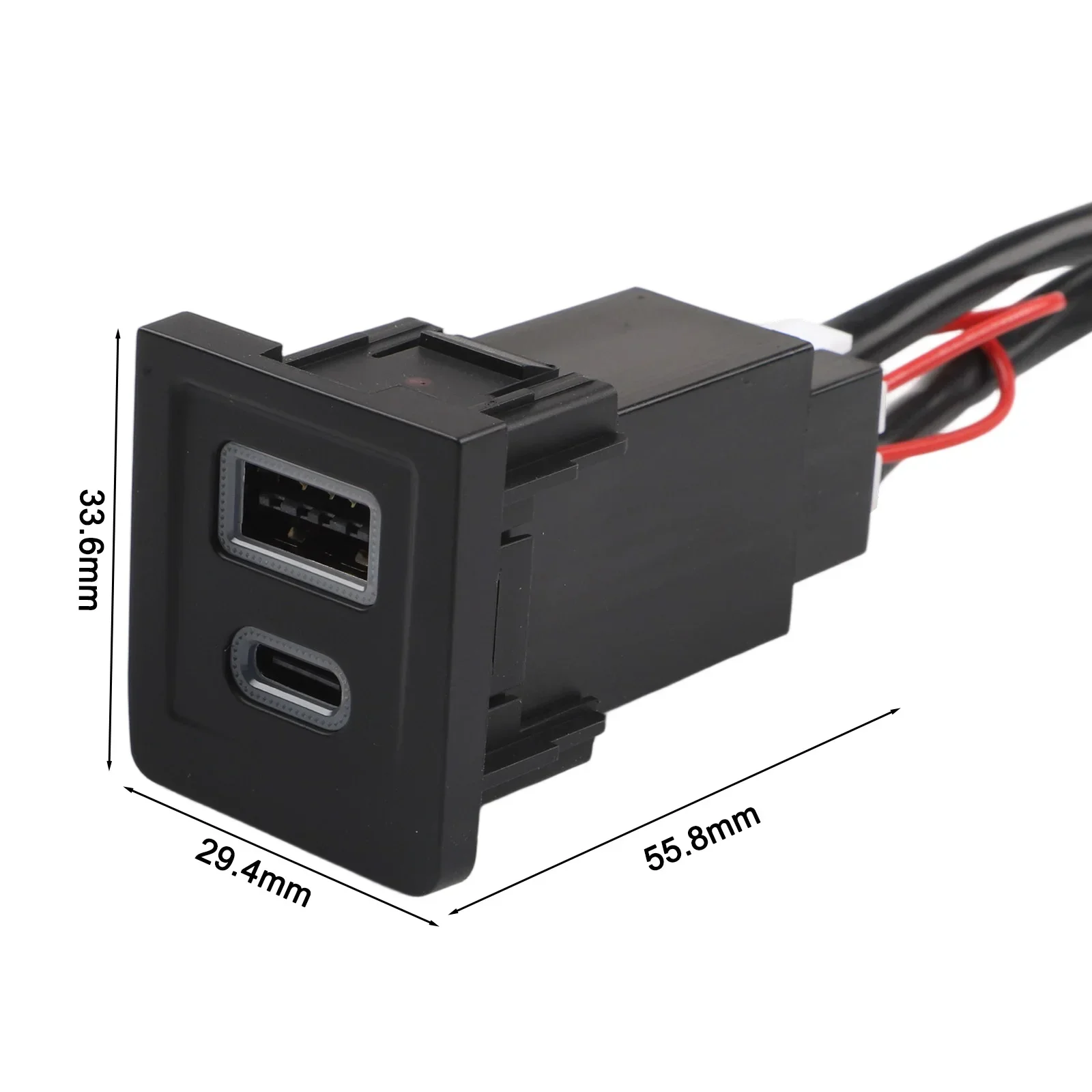 

Двойное автомобильное зарядное устройство USB-C PD, двойное зарядное устройство USB для использования в дороге, высококачественный ABS-пластик, прочная конструкция, широкий температурный диапазон.