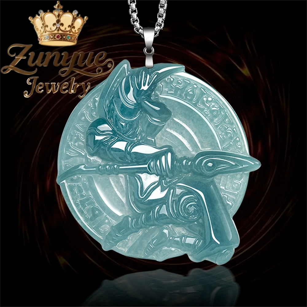 

Yu-Gi-Oh! Natural A-Grade Jadeite Blue Water Black Mage Ice Type Jade Black Magician Anime-Style Souvenir Gift For Friend